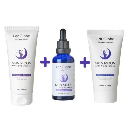 3lü Set - Yüz Temizleme + Yüz Kremi  + Yüz Serumu - Kırışıklık Çizgi Leke Yaşlılık Karşıtı Anti-Aging